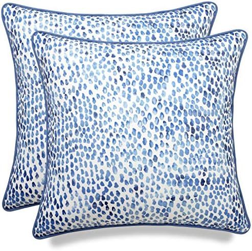 MANOJAVAYA Set of 2 Pcs Printed Rain Drops Decorative Square Accent Throw Pillow Cover - Home Dec... | Amazon (US)