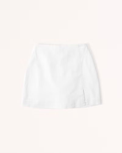 Linen-Blend Slit Mini Skort | Abercrombie & Fitch (US)