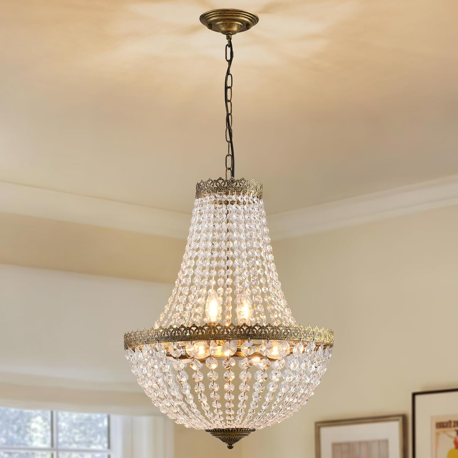 French Empire Crystal Chandelier Vintage Pendant Light Fixture | Amazon (US)