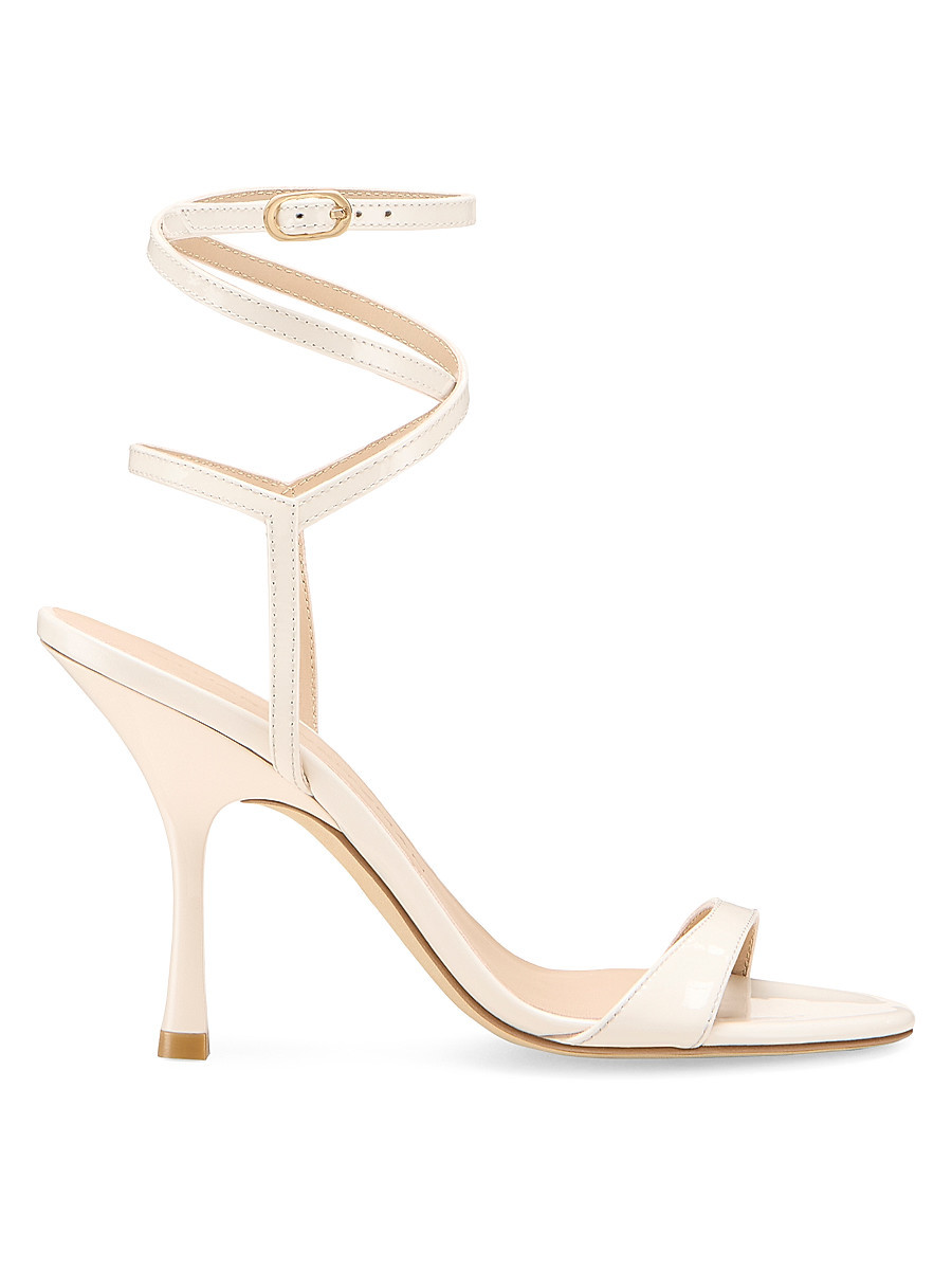 Women's Nudist 100MM Patent Leather Wrap Sandals - Cream - Size 7.5 | Saks Fifth Avenue