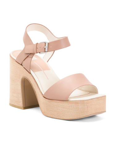 Leather Wallis Platform Heeled Sandals | TJ Maxx