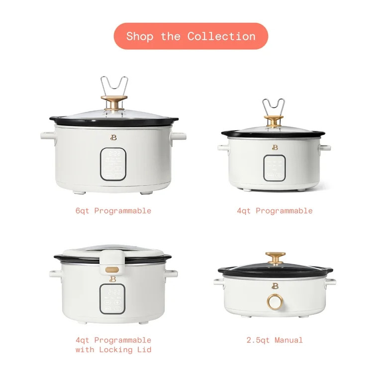 Beautiful 4Qt Slow Cooker with Touch-Activated Display, White Icing by Drew Barrymore | Walmart (US)