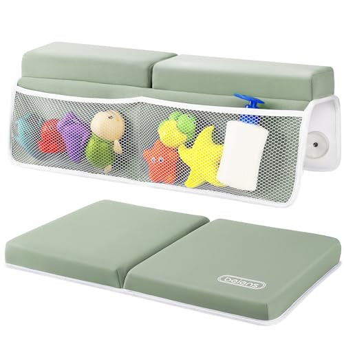 beiens Bath Kneeler and Elbow Rest Pad Set - 1.5'' Comfortable Thick Baby Bath Kneeler Pads, Quick Dry Soft Kneeling Pad for Baby Bath Time, Non-Slip Knee& Arm Support Bathtub Mat with Toys Organizer | Amazon (US)