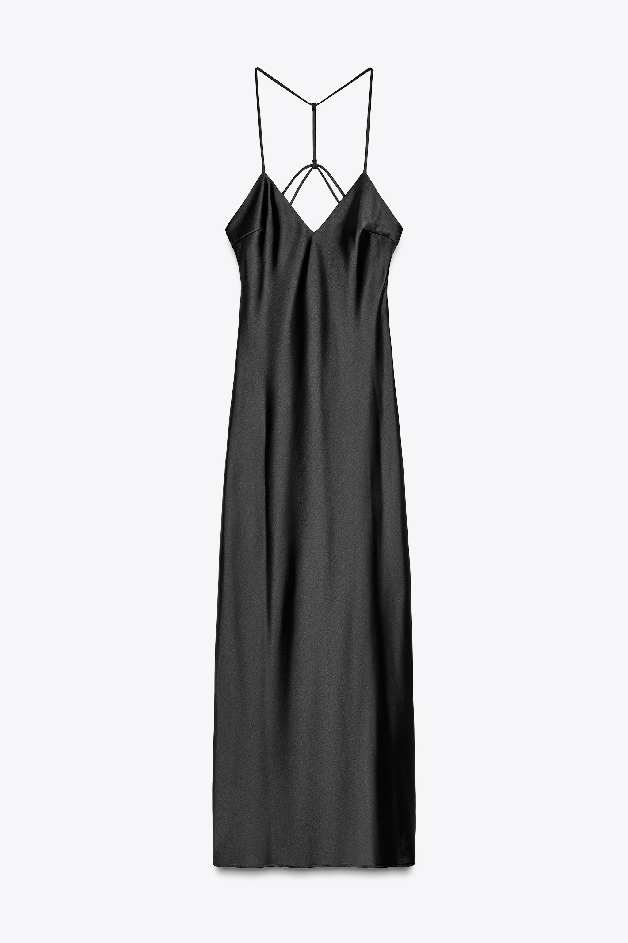 SATIN MIDI DRESS WITH STRAPPY BACK | Zara US