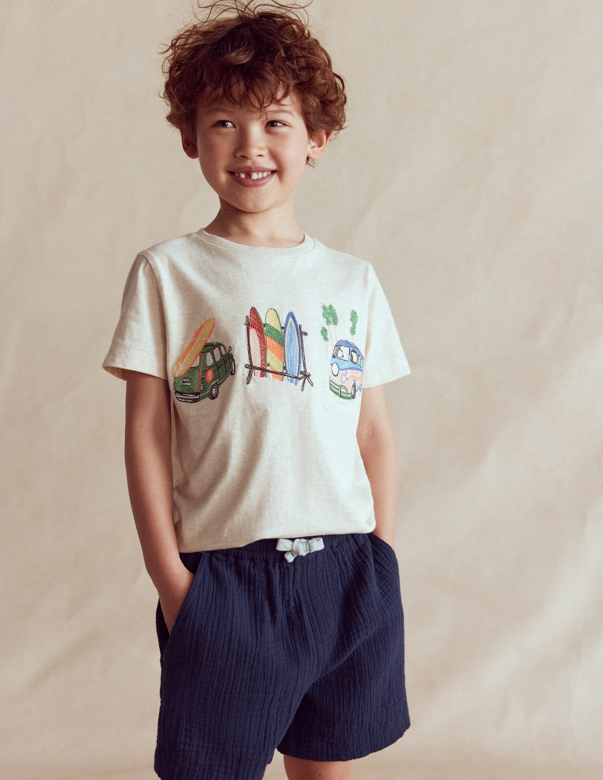 Double Cloth Shorts-Navy | Boden (US)