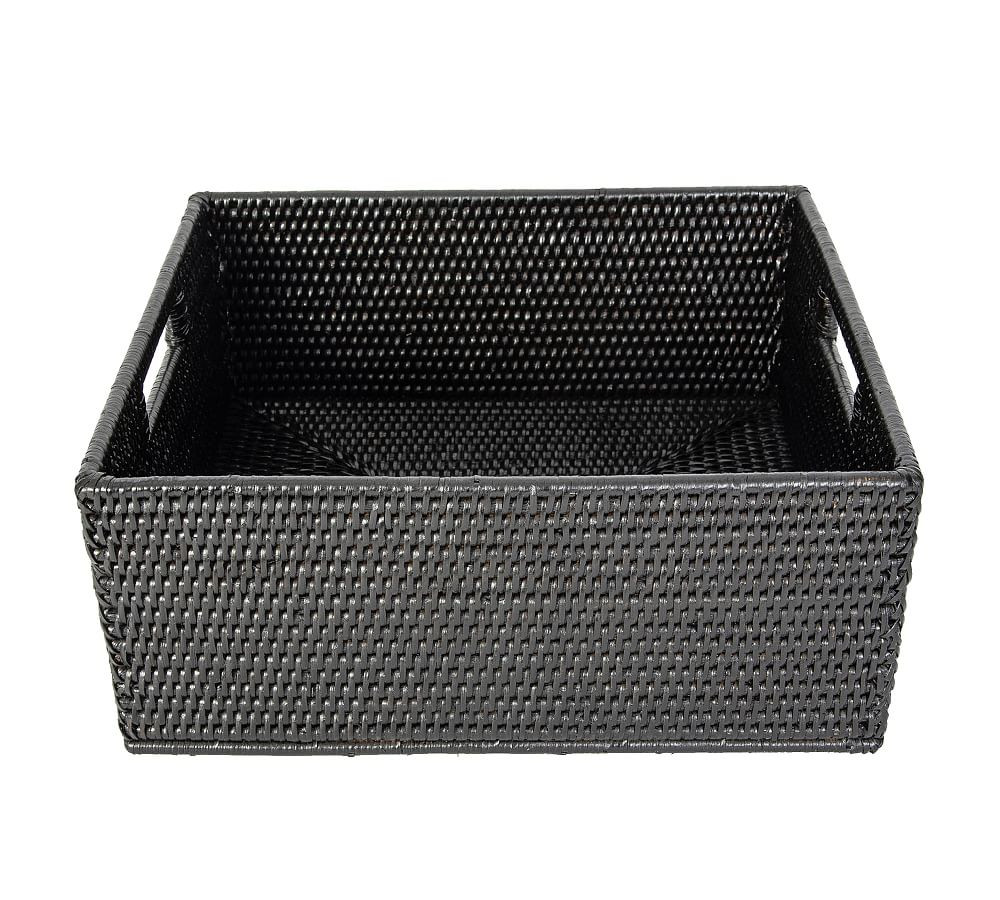 Tava Handwoven Rattan Rectangular Storage Basket | Pottery Barn (US)