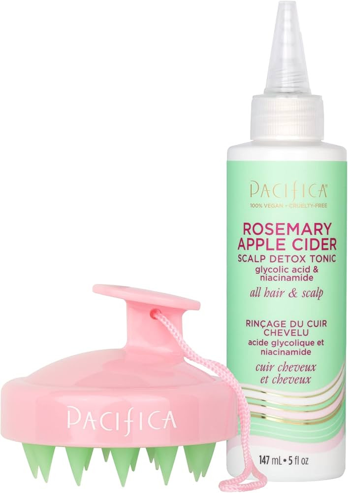 Pacifica Scalp Detox Set – Rosemary Apple Cider Vinegar Scalp Exfoliating Tonic with Scalp Mass... | Amazon (US)