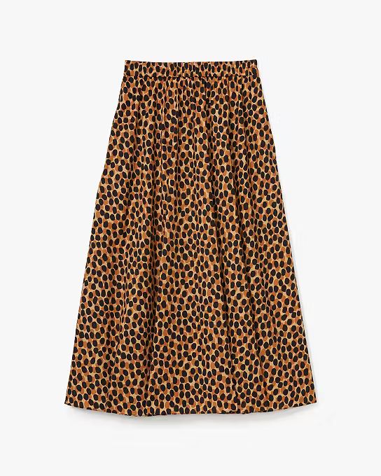 Dotty Leopard Poplin Midi Skirt | Kate Spade Outlet