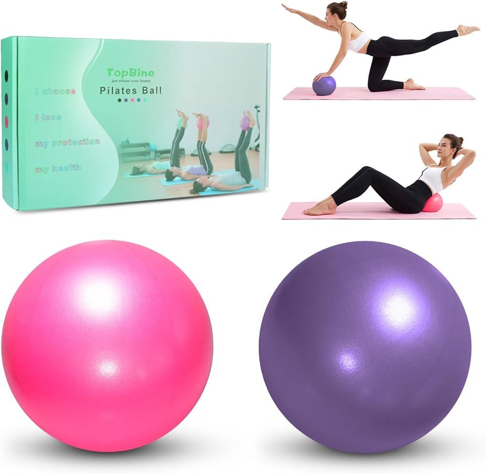 TopBine 9 Inch Exercise Pilates Ball -(2 Pcs) Stability Ball for Yoga, Barre, Training and Physic... | Amazon (US)
