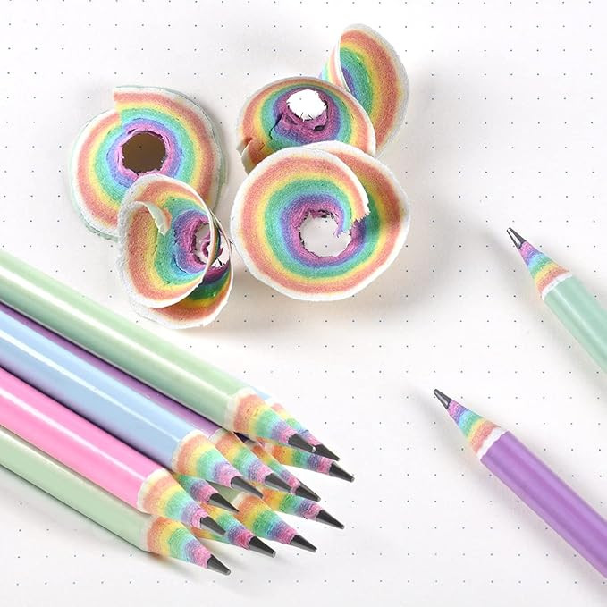 ECOTREE Eco-friendly Wood & Plastic Free Rainbow Recycled Paper #2 HB Pencils For School and Offi... | Amazon (US)