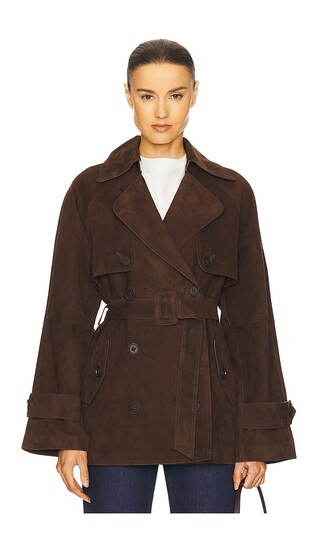 Elae Suede Jacket in Chocolate Brown | Revolve Clothing (Global)