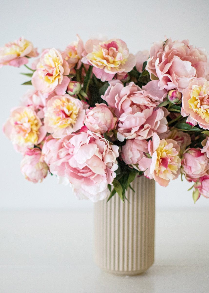 Afloral Ceramic Wide Ridged Beige Vase - 10 | Afloral (US)