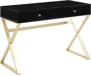 BELLEZE Modern 42 Inch Makeup Vanity Dressing Table or Home Office Computer Laptop Writing Desk w... | Amazon (US)