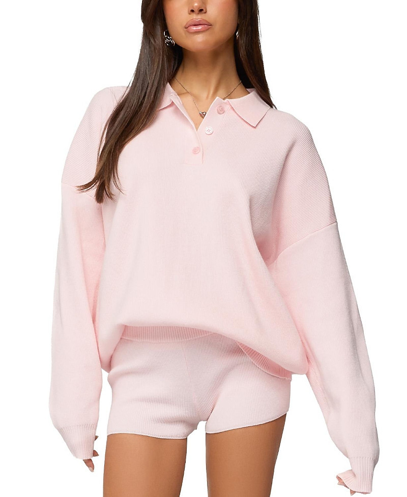 Edikted Lorie Oversized Knit Polo Sweater | Bloomingdale's (US)