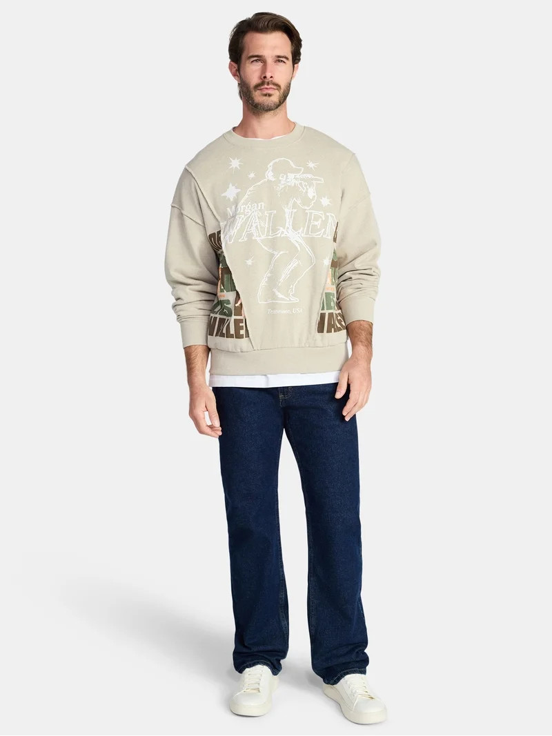 Morgan Wallen Men's Crewneck Sweatshirt with Long Sleeves, Sizes S-3XL | Walmart (US)