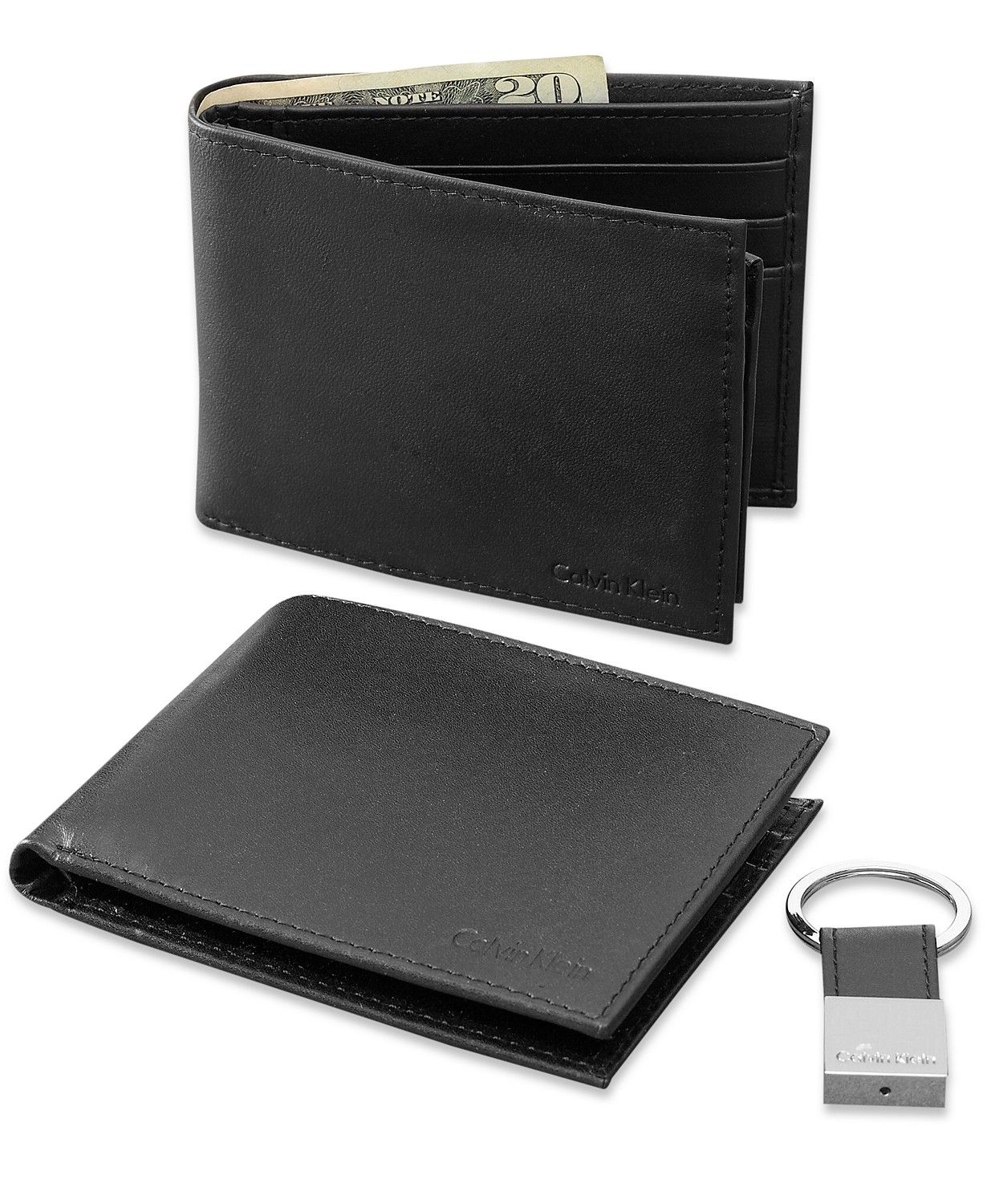 Leather Bookfold Wallet and Key Fob Set | Macys (US)