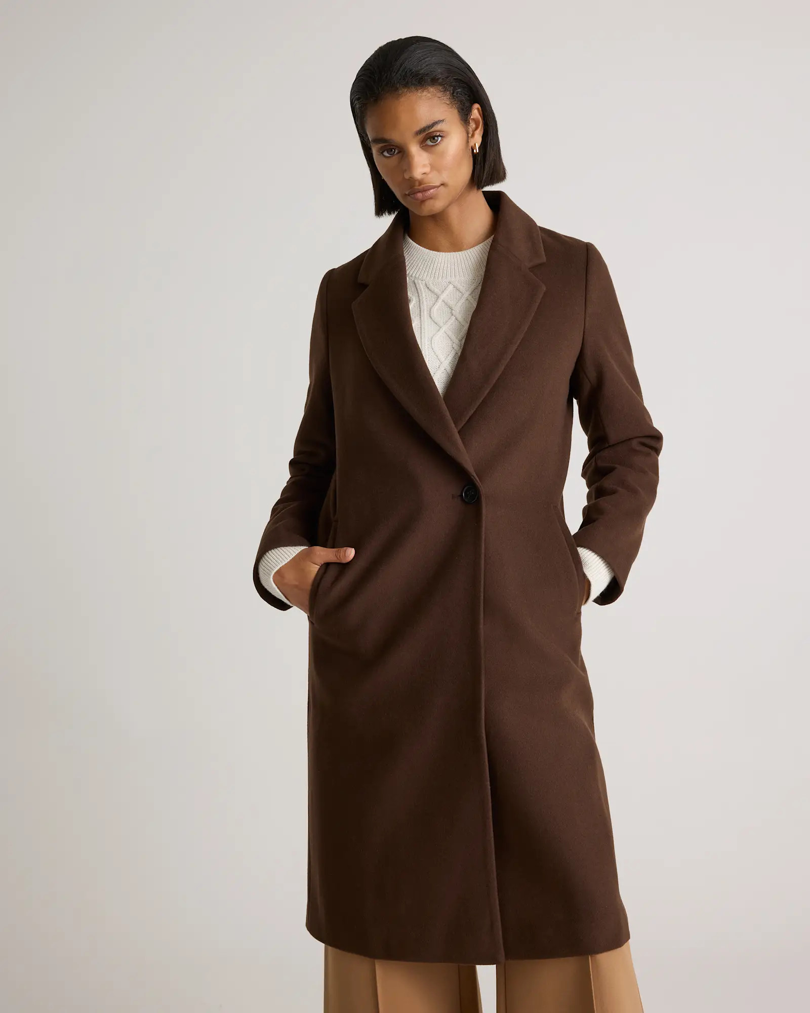 Italian Wool Classic Single-Breasted Coat | Quince