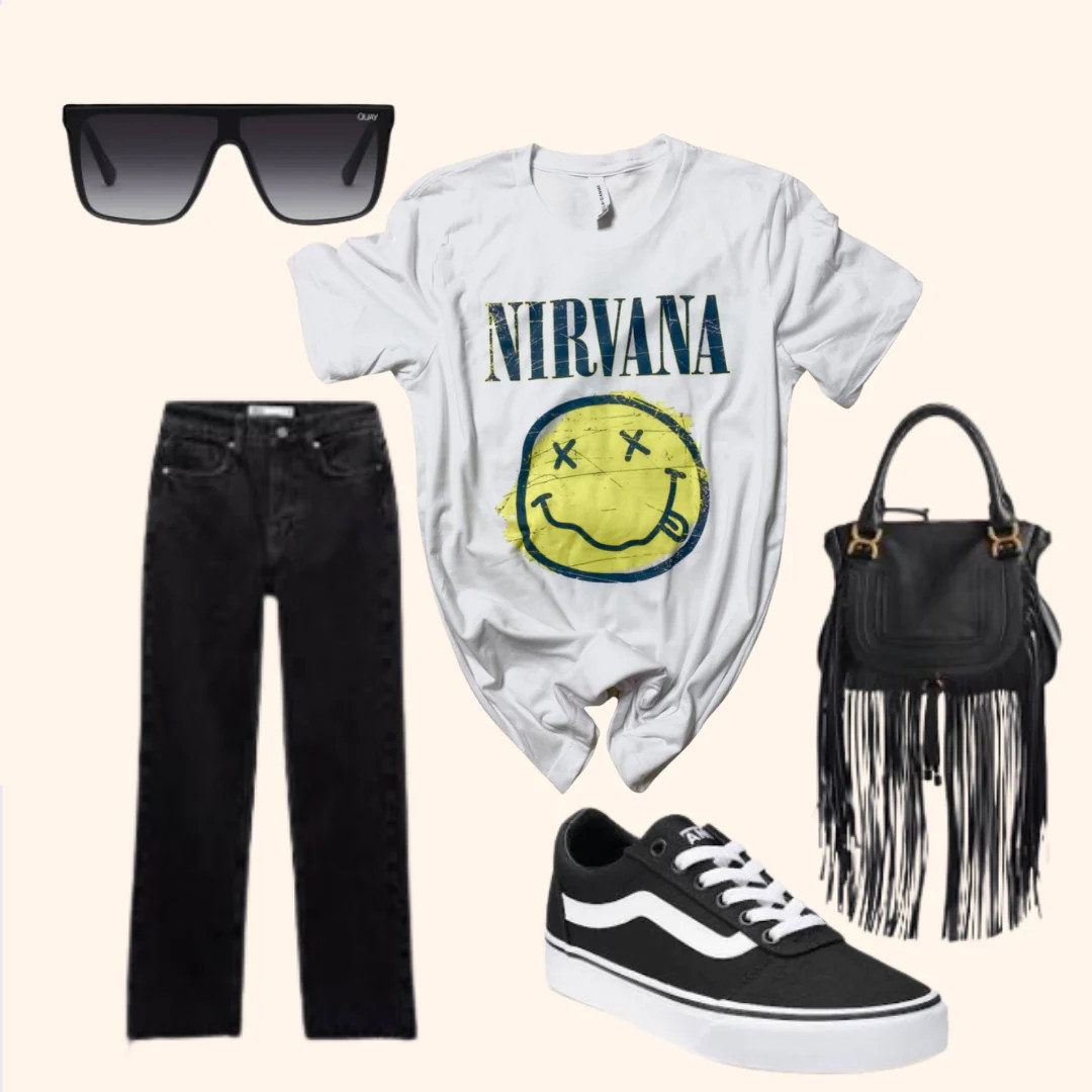 Yellow Smile Band Tee / Graphic T-shirt ( Vintage Feel ) Band Tee | Sassy Queen