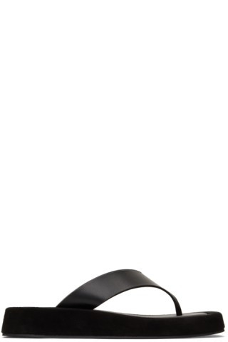 The Row - Black Ginza Sandals | SSENSE