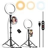 10” Selfie Ring Light with 2 Tripod Stand & 2 Phone Holders, GPEESTRAC Beauty Circle Led Ringli... | Amazon (US)