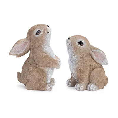 Woodland Bunny Figurines, Set of 4, Black/Brown, 2.5L x 3.25W 4H , Wood | Kirkland's Home | Kirklands