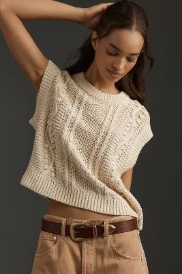 Velvet by Graham & Spencer Maggie Cable-Knit Sweater Vest | Anthropologie (US)