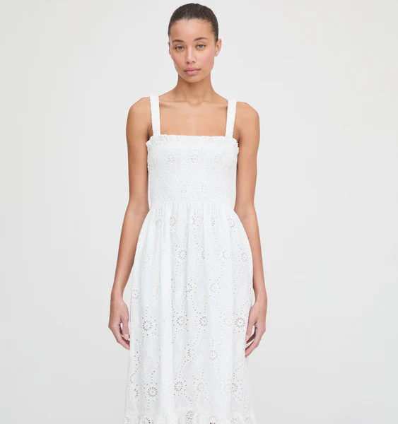 The Anjuli Nap Dress - White Trellis Broderie | Hill House Home US