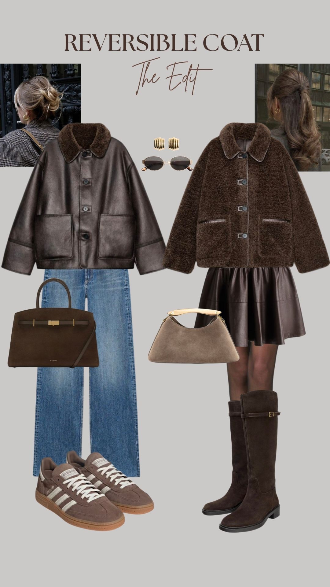 Reversible brown faux leather jacket for fall 🤎🍂



Tags: fall jacket, reversible jacket, blue jeans, skirt, knee high boots, adidas spezials, ellemenbag, Demellier bag, Zara, H&M 

#LTKshoes #LTKwinter #LTKautumn