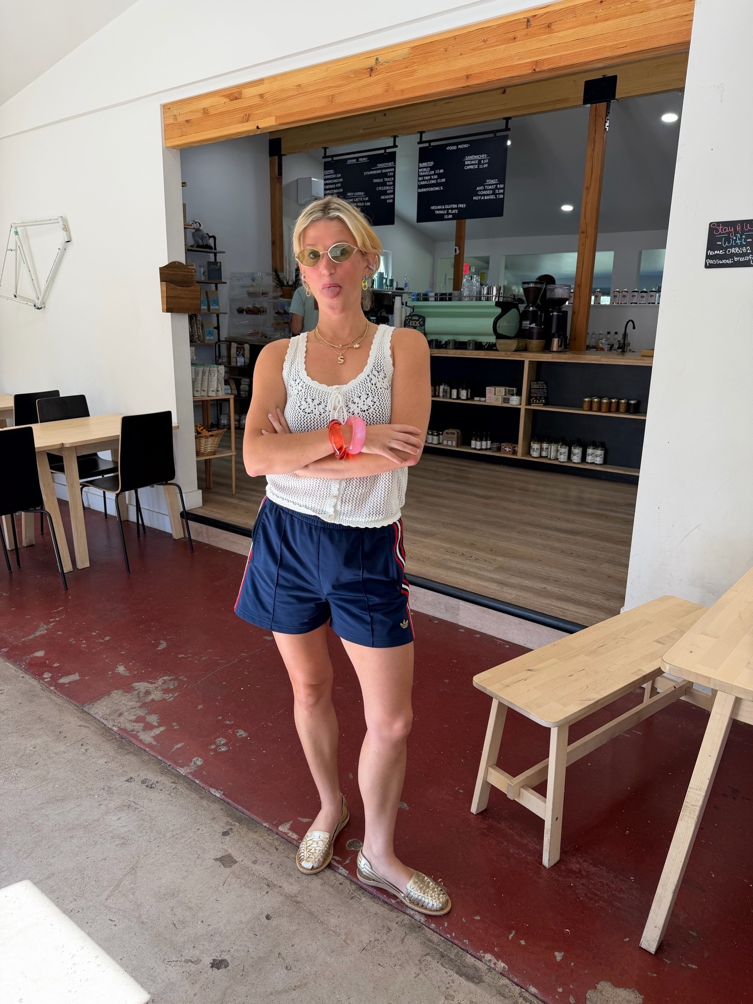 Easy cool mom look, track shorts and favorite accessories

#LTKmomlife