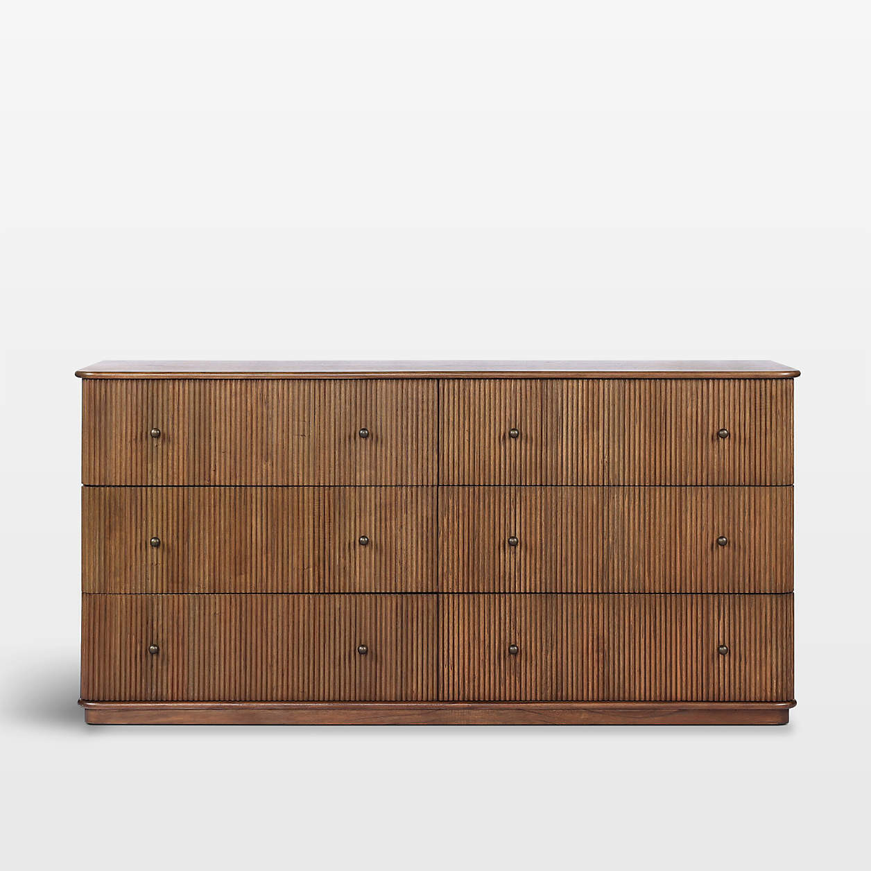 Ona 73" Fluted Wood 6-Drawer Dresser | Crate & Barrel | Crate & Barrel
