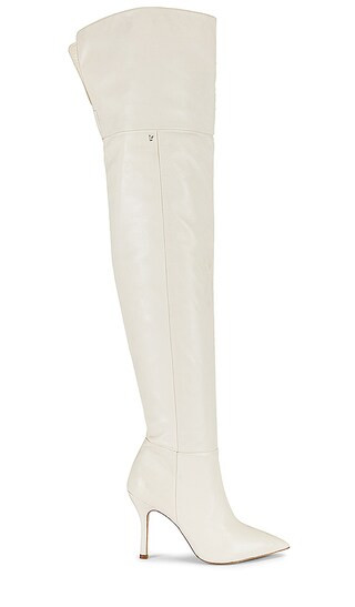 Larroude Kate Over the Knee Boot in Ivory. - size 6 (also in 6.5) | Revolve Clothing (Global)
