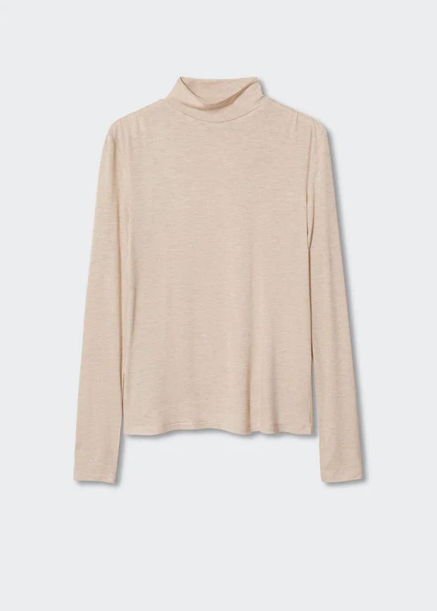 Ribbed long-sleeved t-shirt -  Women | Mango USA | MANGO (US)