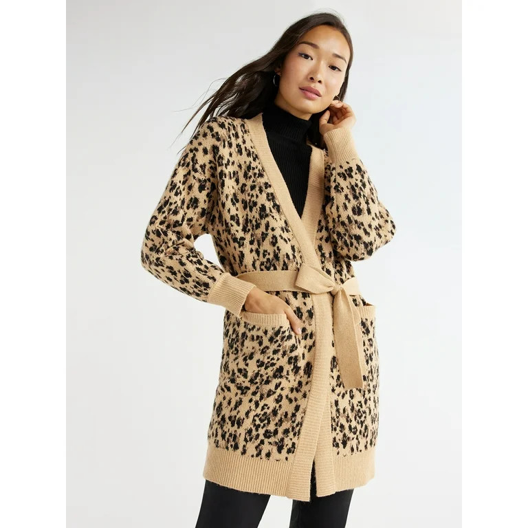 Time and Tru Women's Knit Coatigan with Belt, Sizes XS-XXXL | Walmart (US)