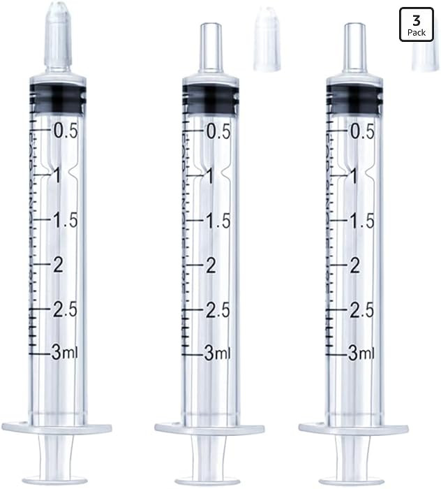 3ml Syringe for Liquid, Oral, Scientific Labs, Measurement, Dispensing, with Cap- 3 Pack 3ml Syri... | Amazon (US)