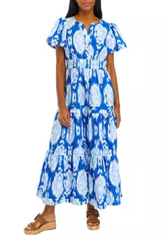 Crown & Ivy™ Women's Flutter Sleeve Printed Midi Dress | Belk