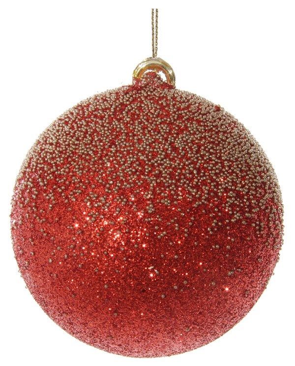 Glitter Red Gold Ball Ornaments Christmas Decorations 6 Count | Walmart (US)