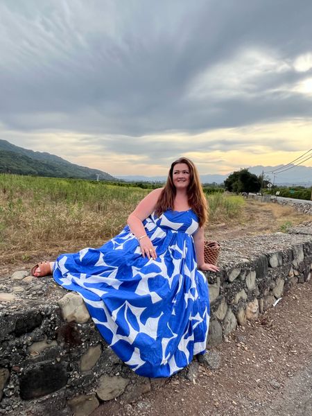 Summer Dress,
 Plus size summer dress, vacation dress, blue and white dress, Anthropologie dress 

#LTKMidsize #LTKWedding #LTKPlusSize