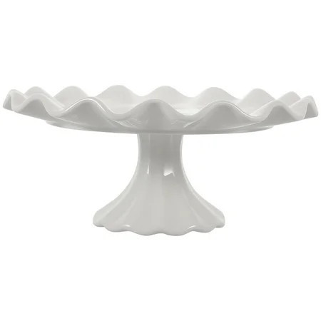 European Ceramic Tableware Tall Cake Tray Stand Ceramics Fruit Basket Modern with Cover Wave White | Walmart (US)