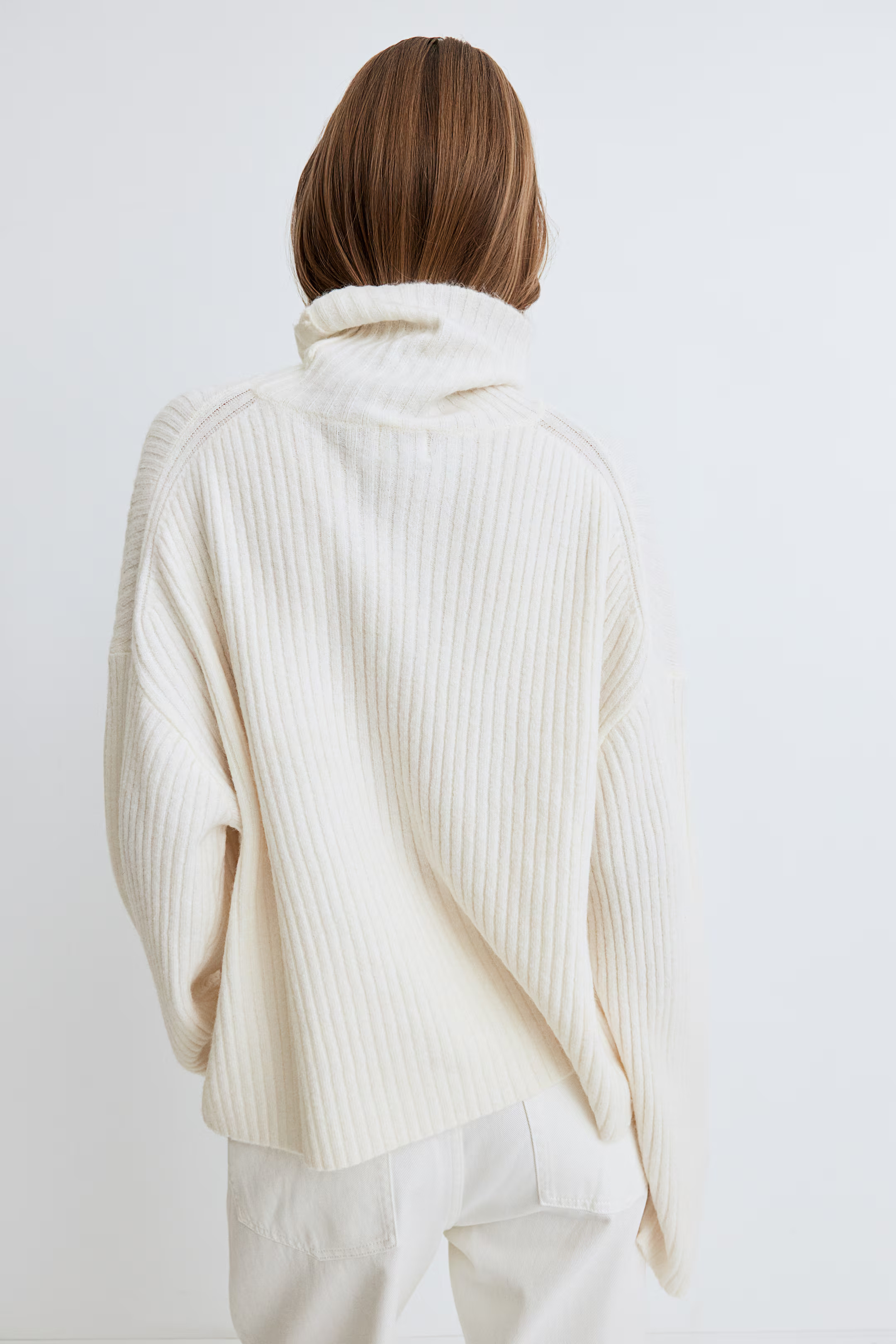 Oversized Turtleneck Sweater - Cream - Ladies | H&M US | H&M (US + CA)