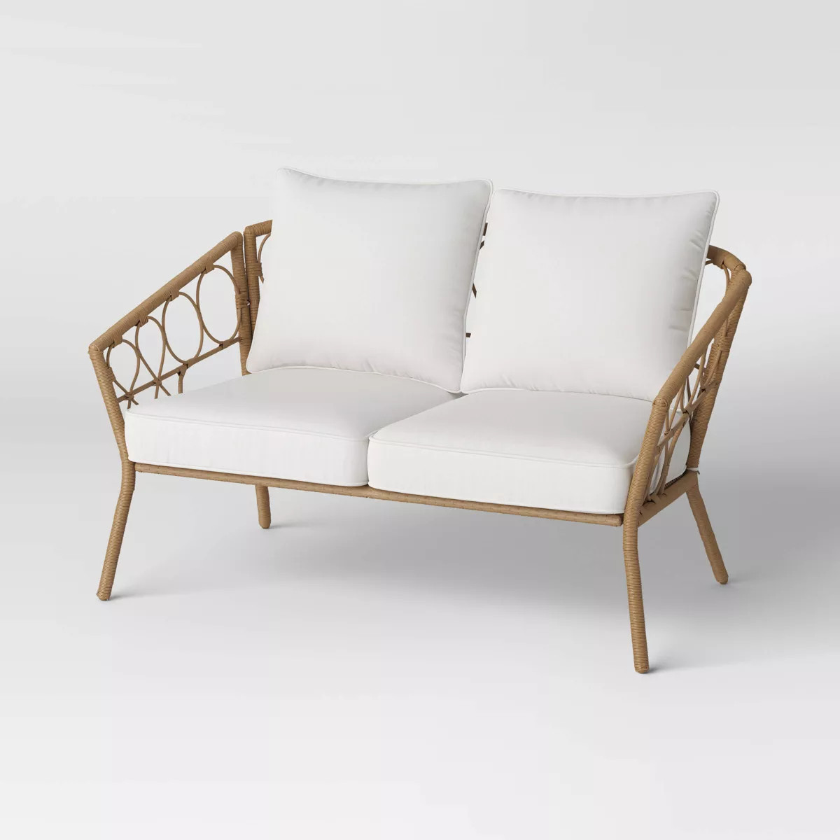 Britanna Patio Loveseat Arm Chair Light Brown - Threshold™ | Target