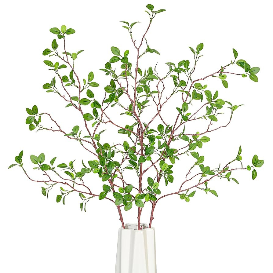Floweroyal 3pcs Artificial Greenery Stems 43.3" Faux Branches for Vase Filler Fake Ficus Twig Pla... | Amazon (US)