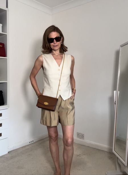 Waistcoat and shorts combination #summer #styleover50