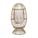 Christopher Knight Home 311450 Ellen Outdoor Wicker Swivel Egg Chair with Cushion, Light Brown, Beig | Amazon (US)