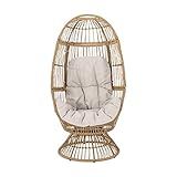 Christopher Knight Home 311450 Ellen Outdoor Wicker Swivel Egg Chair with Cushion, Light Brown, Beig | Amazon (US)