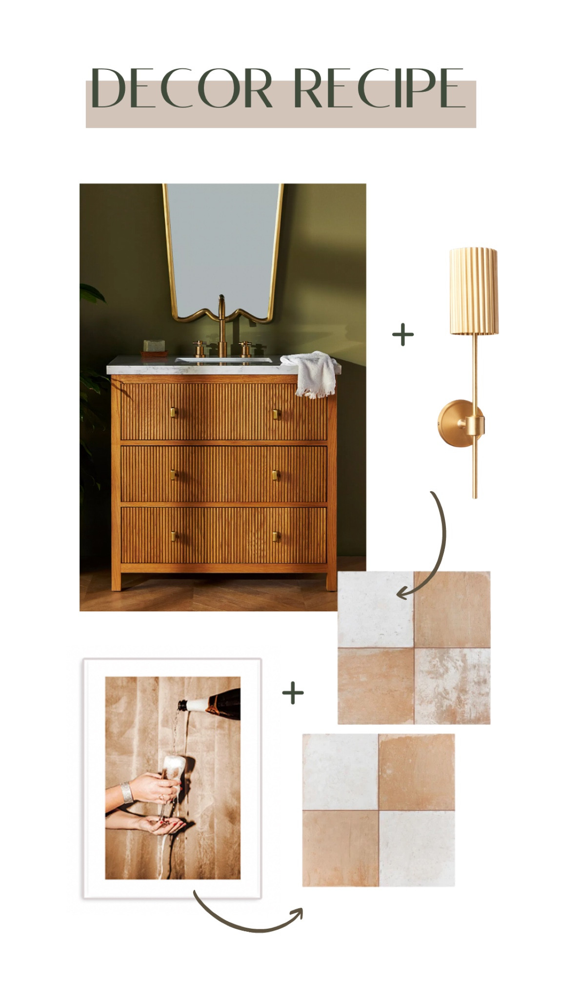 European Modern Transitional Bathroom design featuring the new Anthropologie by Amber Interiors reeded vanity. 