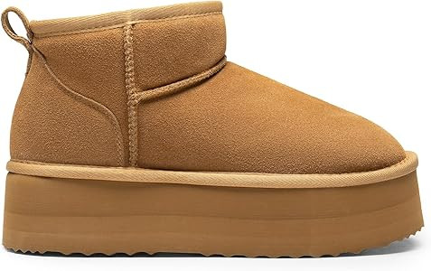 DREAM PAIRS FuzzyClassic Platform Mini Boots for Women Suede Genuine Leather, Classic Winter Ankl... | Amazon (US)