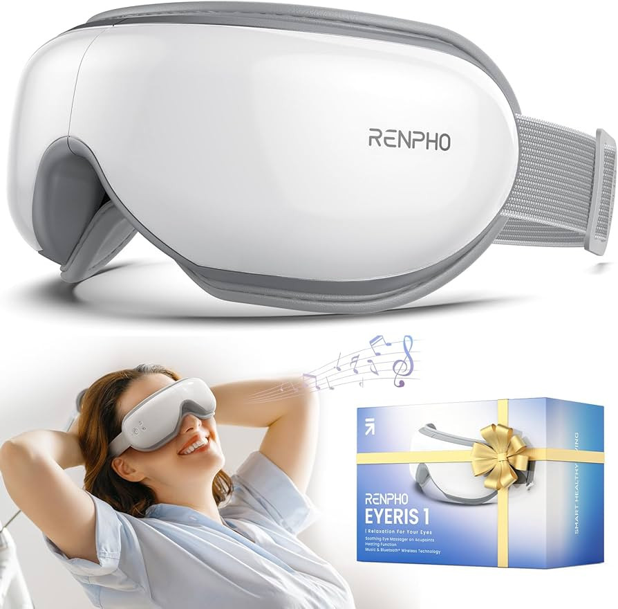 RENPHO Eye Massager with Heat, Eyeris 1 - Eye Mask with Bluetooth Music for Migraine, Heated Eye ... | Amazon (US)