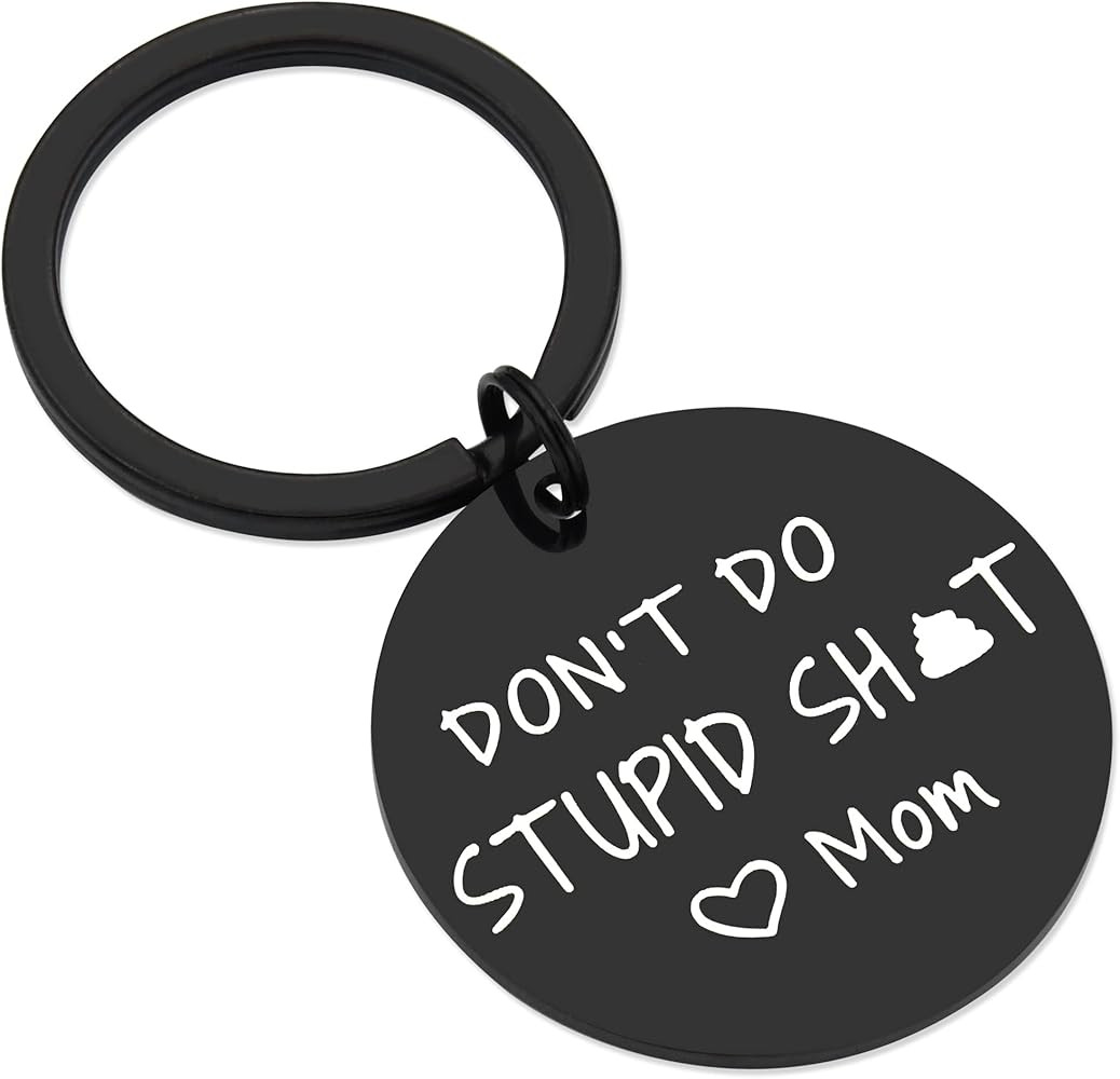 Funny Gifts for Teen Boys Girls Don't Do Stupid Keychain Birthday Gifts for Kid Son Daughter from... | Amazon (US)