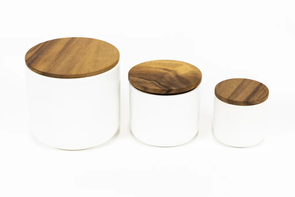 White Stone Canisters | Okoa Home