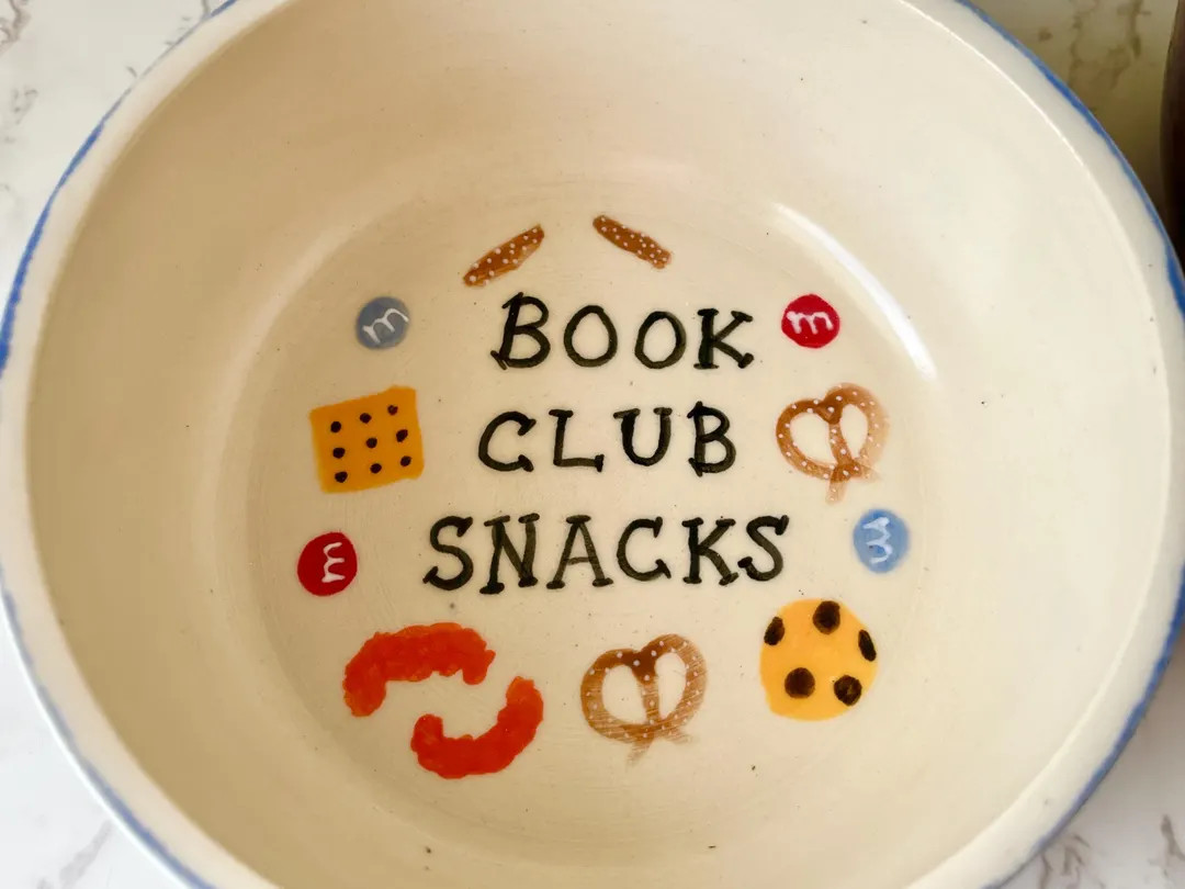 BOOK CLUB BABES: Ceramic Bowls for Book Club Snacks Featuring Hand-painted Snack Food Illustratio... | Etsy (US)